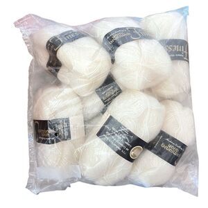 Finesse White Mohair Yarn 8 Skeins